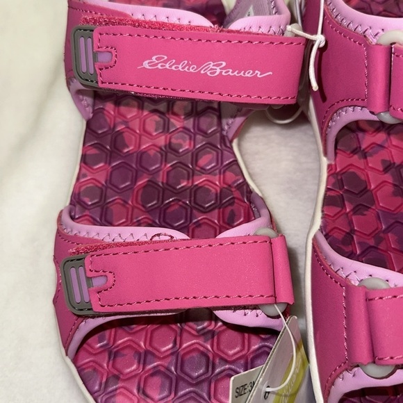 Eddie Bauer Girls Cascadia Hit Pink Tie Dye Sandals Hook & Loop Size 3M NWT - Picture 4 of 11
